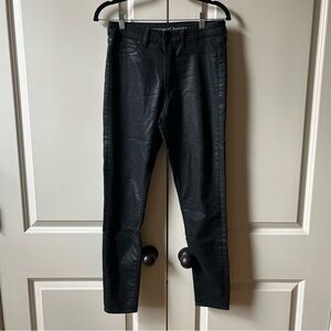 Articles of Society Halley High Rise Skinny Coated Black Jeans (leather look)